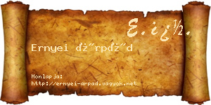Ernyei Árpád névjegykártya