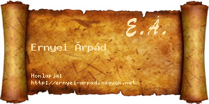 Ernyei Árpád névjegykártya