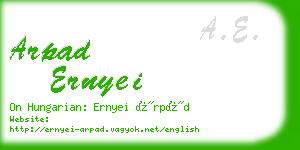 arpad ernyei business card